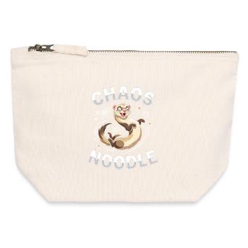 Chaos Noodle Frettchen Cartoon - Canvas Reißverschluss-Täschchen (12 x 13 cm) - Naturweiß - Vorne