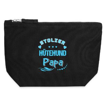 Stolzer Hütehund Papa - Canvas Reißverschluss-Täschchen (12 x 13 cm) - Schwarz - Vorne