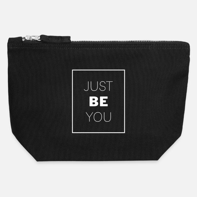Sois juste toi-même - Pochette zippée en toile 12 x 13 cm - noir