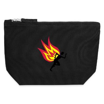 Jogger fire - Canvas Zip Pouch 12 x 13 cm - black - Front