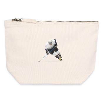 Hockey - Pochette zippée en toile 12 x 13 cm - blanc naturel - Devant