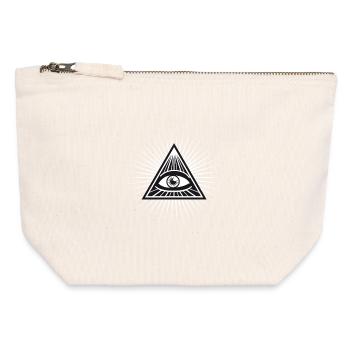 illuminati seeing eye enlightened fun cool love - Canvas Zip Pouch 12 x 13 cm - nature - Front