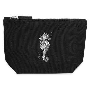 seepferd schwimmen pferd meer tattoo trans zeiche - Canvas Reißverschluss-Täschchen (12 x 13 cm) - Schwarz - Vorne