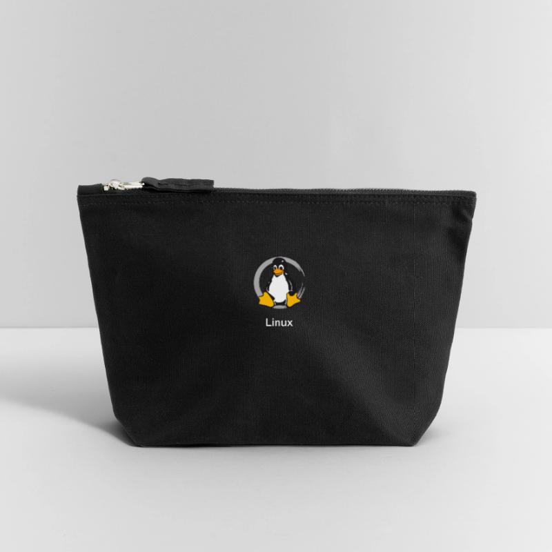 Pc computer Penguin nerd geek Programmer Admin Canvas Zip Pouch 12 x 13 cm
