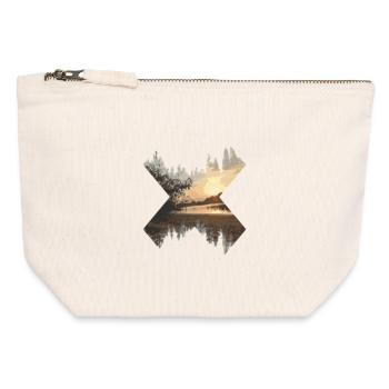 X-Landscape Coucher de soleil - Pochette zippée en toile 12 x 13 cm - blanc naturel - Devant