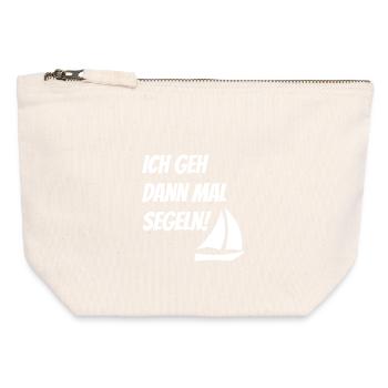 Sail T-Shirt I'll go sailing nautical - Canvas Zip Pouch 12 x 13 cm - nature - Front