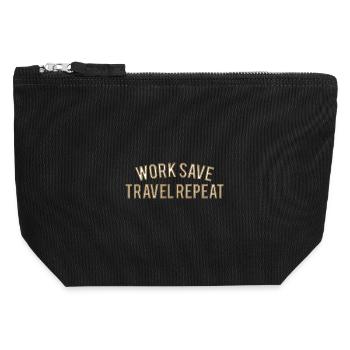 Work Save Travel Repeat - Canvas Zip Pouch 12 x 13 cm - black - Front