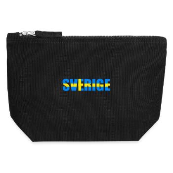 Sweden flag letters - Canvas Zip Pouch 12 x 13 cm - black - Front