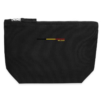 DRAPEAU BELGIUM - Pochette zippée en toile 12 x 13 cm - noir - Devant
