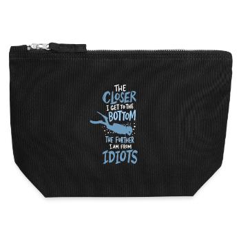 Closer To The Bottom Diving Diver Diving Diving - Canvas Zip Pouch 12 x 13 cm - black - Front