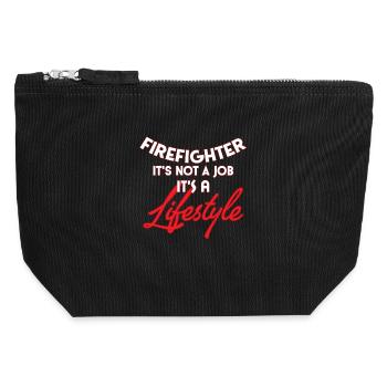 fire Department - Canvas Zip Pouch 12 x 13 cm - black - Front