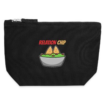 Humorvolle Avocado-Paare mit Relation Chip - Canvas Reißverschluss-Täschchen (12 x 13 cm) - Schwarz - Vorne