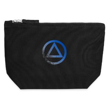 Logo symbole alcoolique anonyme AA NA anti alcool - Pochette zippée en toile 12 x 13 cm - noir - Devant