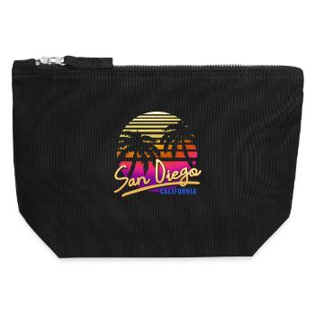 San Diego - Canvas Reißverschluss-Täschchen (12 x 13 cm) - Schwarz - Vorne