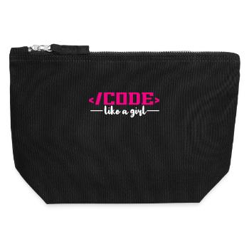 Codierung Programmierung Informatik - Canvas Reißverschluss-Täschchen (12 x 13 cm) - Schwarz - Vorne