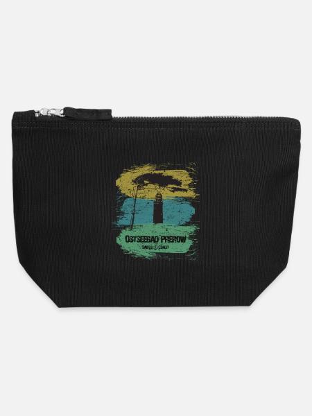 Prerow Ostsee - DarssCoast - Halbinsel Darss - Canvas Reißverschluss-Täschchen (12 x 13 cm) - Schwarz