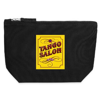 Salon de tango - Pochette zippée en toile 12 x 13 cm - noir - Devant