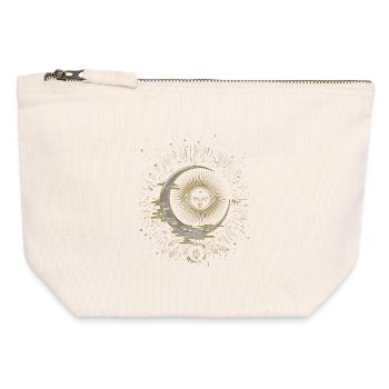 The sun and the moon with stars - Canvas Zip Pouch 12 x 13 cm - nature - Front