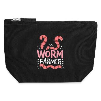 Wurmbauer Würmer - Canvas Reißverschluss-Täschchen (12 x 13 cm) - Schwarz - Vorne