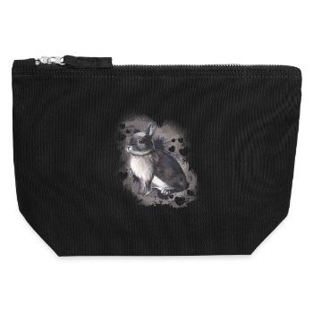 Rabbit - Canvas Zip Pouch 12 x 13 cm - black - Front