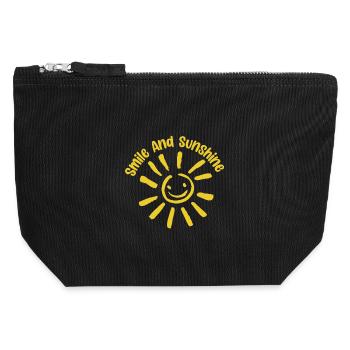 Smile And Sunshine Sunburst  - Canvas Zip Pouch 12 x 13 cm - black - Front