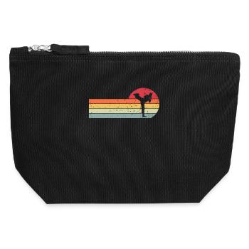 Karate - Canvas Reißverschluss-Täschchen (12 x 13 cm) - Schwarz - Vorne