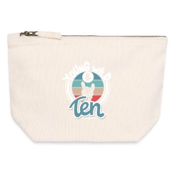 10 ans enfants Jeune Sauvage Et dix - Pochette zippée en toile 12 x 13 cm - blanc naturel - Devant
