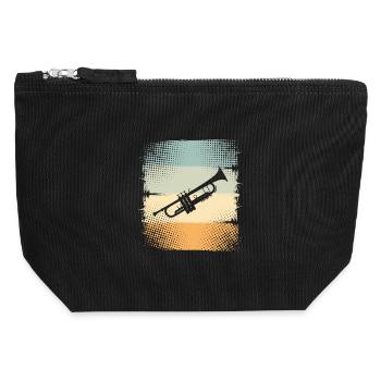 Trumpet - Canvas Zip Pouch 12 x 13 cm - black - Front