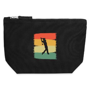Golf Golfer - Canvas Zip Pouch 12 x 13 cm - black - Front