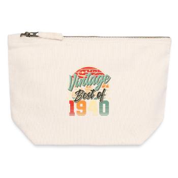 1940 Year of birth Vintage birthday - Canvas Zip Pouch 12 x 13 cm - nature - Front