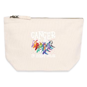 Cancer Awareness Cancer Sucks In Every Color - Canvas Zip Pouch 12 x 13 cm - nature - Front