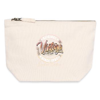 1987 Year of birth Birthday Vintage - Canvas Zip Pouch 12 x 13 cm - nature - Front