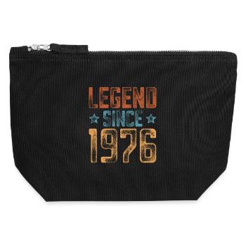 1976 Naissance Année de naissance Anniversaire - Pochette zippée en toile 12 x 13 cm - noir - Devant