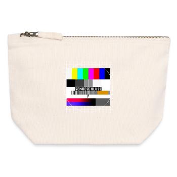 Testbild Sendeschluss 80er 90er Jahre Party Kostüm - Canvas Reißverschluss-Täschchen (12 x 13 cm) - Naturweiß - Vorne