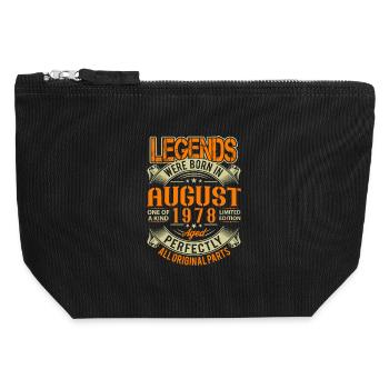 1978 August Birthday Legend - Canvas Zip Pouch 12 x 13 cm - black - Front