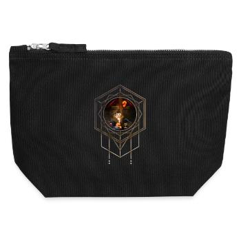 Mystical symbolism in Gothic style - Canvas Zip Pouch 12 x 13 cm - black - Front