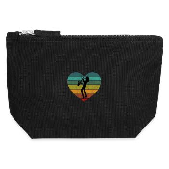 I love saxophone and saxophonist - Canvas Zip Pouch 12 x 13 cm - black - Front