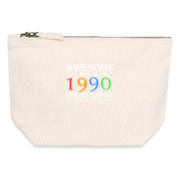 1990 - Born 1990 - Fantastic since 1990 - Canvas Zip Pouch 12 x 13 cm - nature - Front