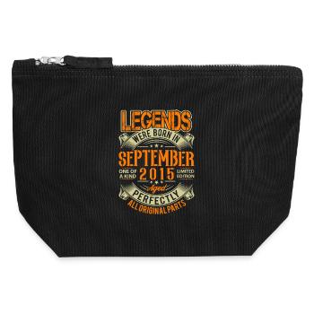 2015 September Geburtstag Legende - Canvas Reißverschluss-Täschchen (12 x 13 cm) - Schwarz - Vorne
