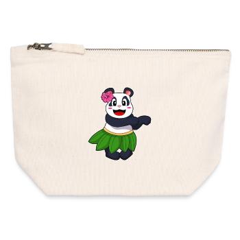 Panda Ballerina Ballet Dance - Canvas Zip Pouch 12 x 13 cm - nature - Front