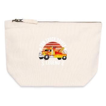 Tow truck driver legend - Canvas Zip Pouch 12 x 13 cm - nature - Front