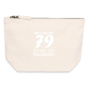 Ich bin 79 – 79. Geburtstag Geschenk - Canvas Reißverschluss-Täschchen (12 x 13 cm) - Naturweiß - Vorne
