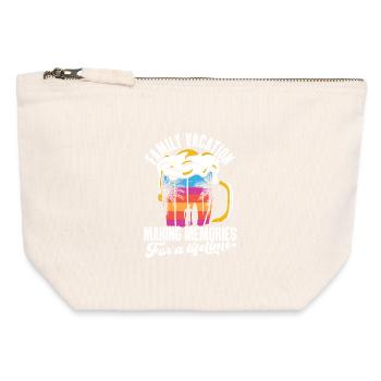 Family Vacation Making Memories Lifetime - Canvas Zip Pouch 12 x 13 cm - nature - Front