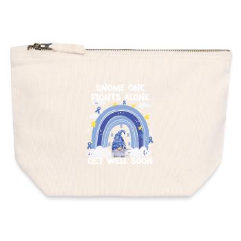Gnome One Fights Alone Colorectal Cancer - Canvas Zip Pouch 12 x 13 cm - nature - Front