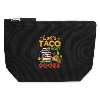 Let's Taco Bout Bücher Buchliebhaber - Canvas Reißverschluss-Täschchen (12 x 13 cm) - Schwarz - Vorne