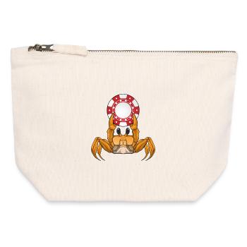 Jetons de poker Crab Poker - Pochette zippée en toile 12 x 13 cm - blanc naturel - Devant
