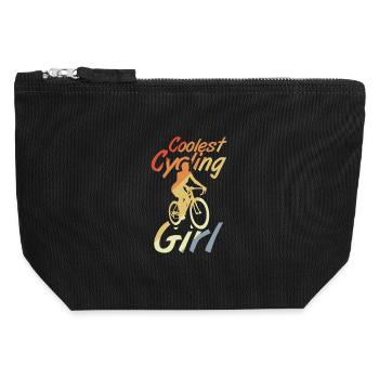 Coolste Radfahrerin - Canvas Reißverschluss-Täschchen (12 x 13 cm) - Schwarz - Vorne
