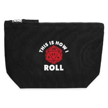 Dungeons Dice RPG Dragons THIS IS HOW I ROLL - Canvas Zip Pouch 12 x 13 cm - black - Front