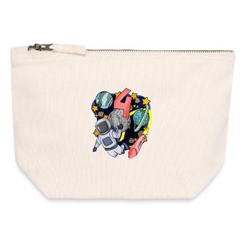4 Years Birthday Boy Gift - Canvas Zip Pouch 12 x 13 cm - nature - Front