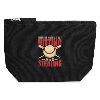 Motivierender Baseball Spruch - Canvas Reißverschluss-Täschchen (12 x 13 cm) - Schwarz - Vorne